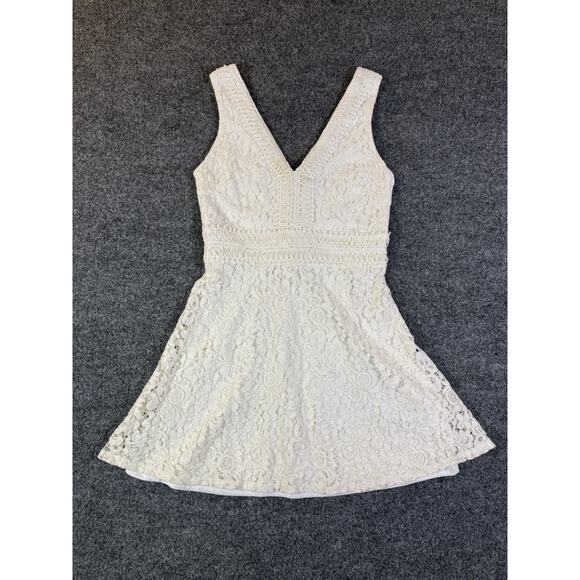 Francesca's Malinda Ivory Lace A-line Lined US Women's Size S Dress - Picture 2 of 9